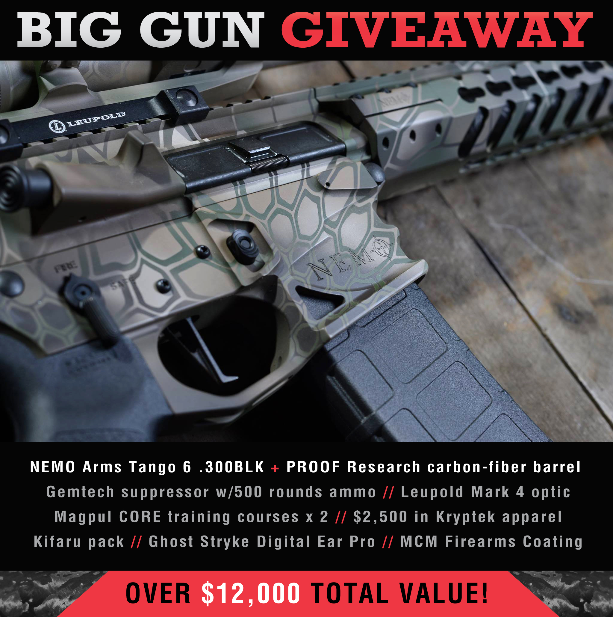 Proof Research, Gemtech, Kryptek, Nemo Arms, Magpul and others team up for FB Gun Giveaway