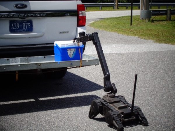 TraceX Explosives Detection Kit being used on unmanned vehicle during the U.S. Army's Thunderstorm Exercise