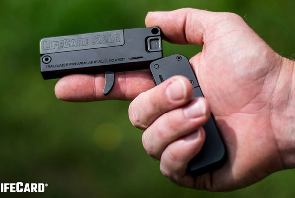 Trailblazer Firearms' LifeCard, a .22LR single-shot, single-action pistol.