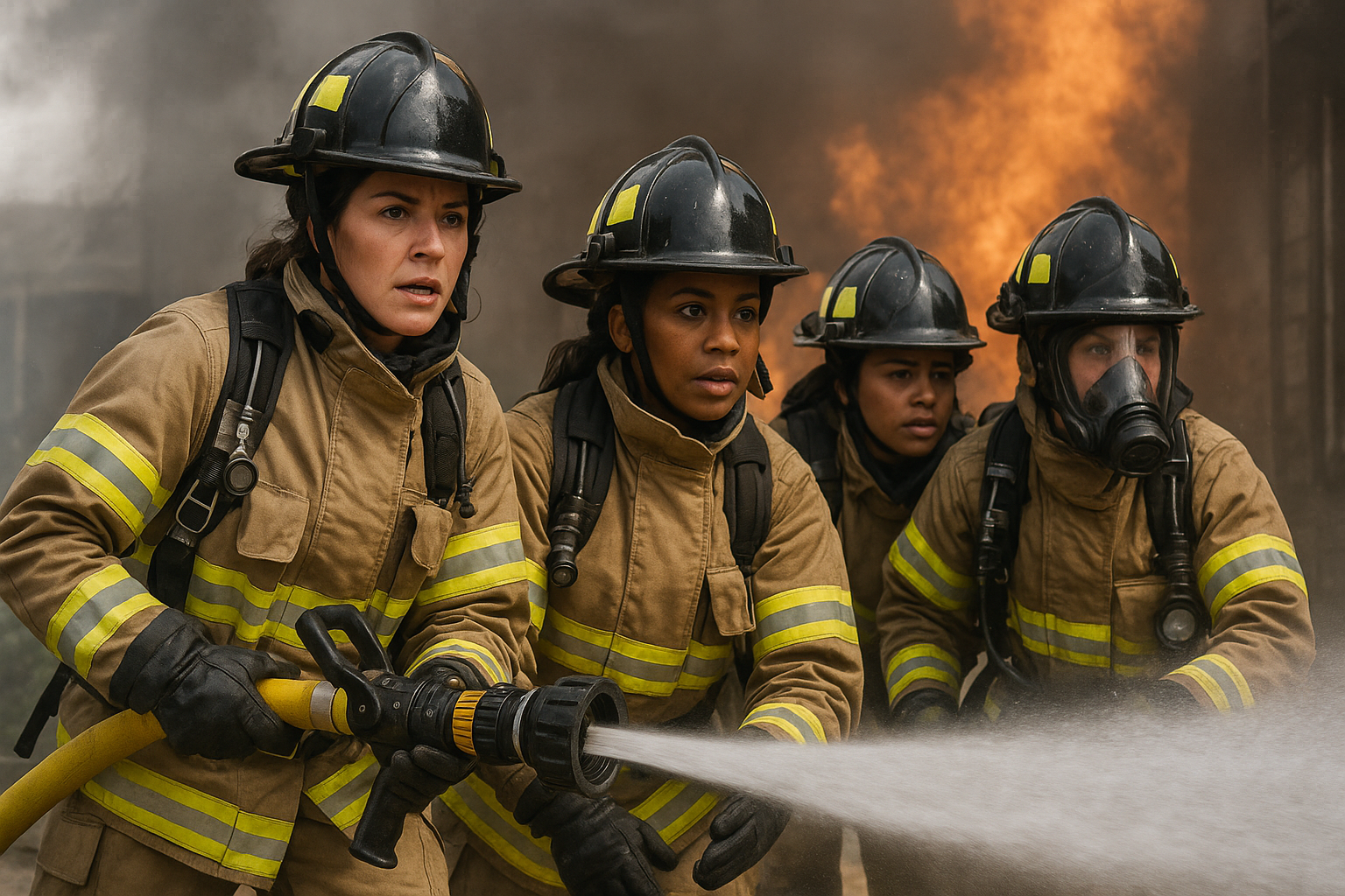 three women firefighters