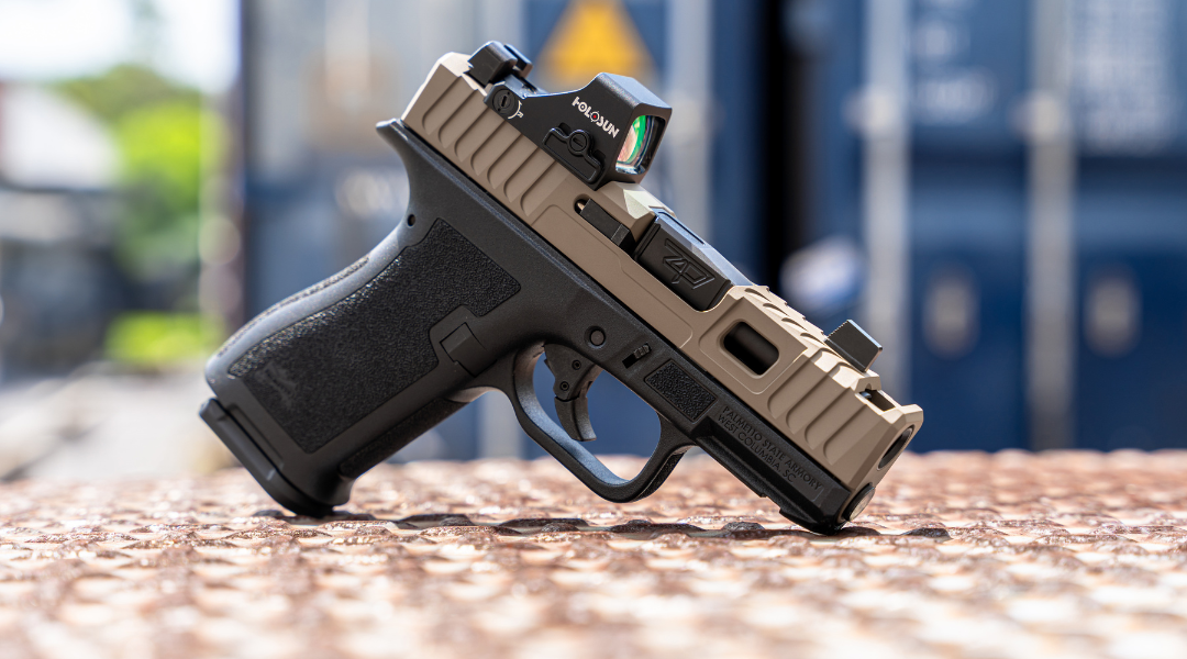 Zaffiri Precision slide and Holosun red dot optic mounted on pistol.