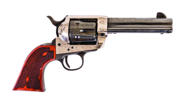 Frontier 4 3/4" Old Silver Frame with Checkered Walnut Grip
