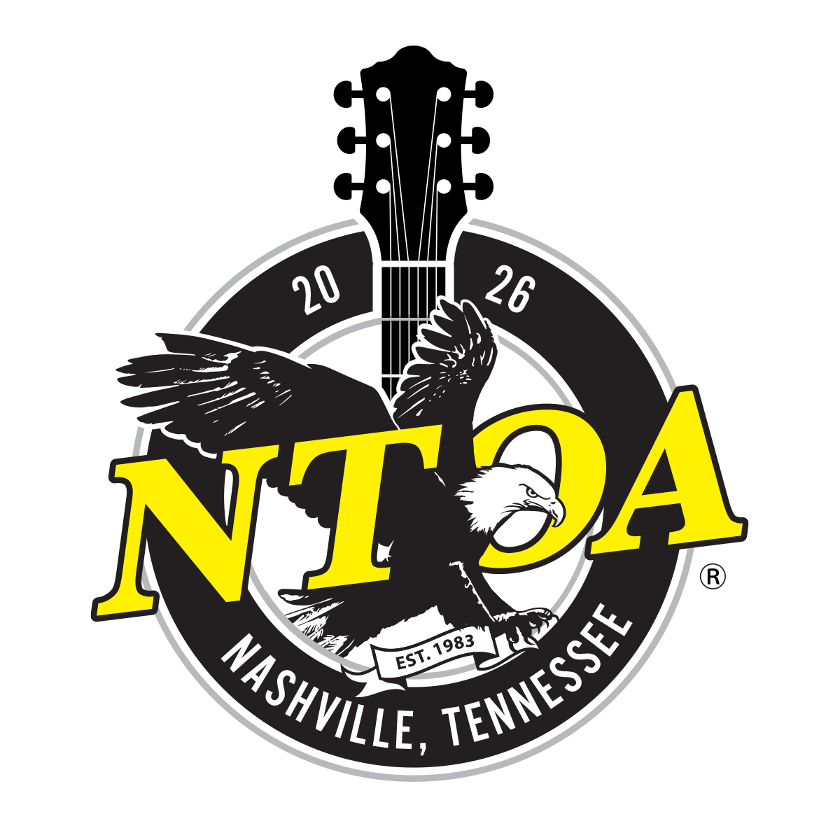 NTOA logo with guitar for Nashville, Tennessee conference