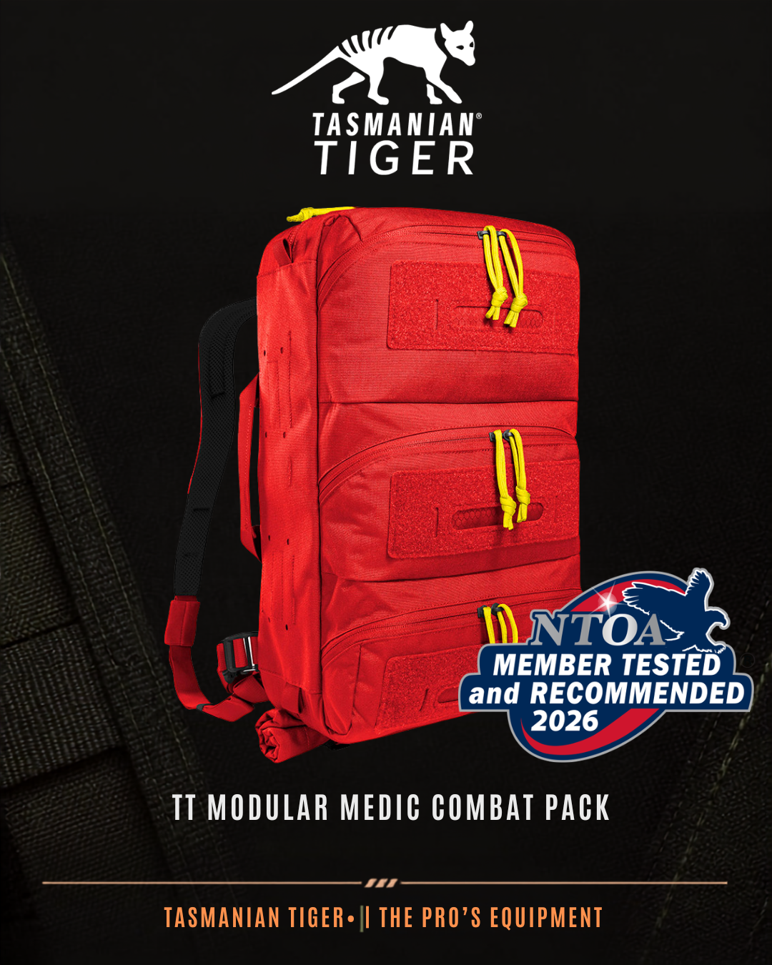 TT Modular Medic Combat Pack 18 in red with NTOA MTRP 2026 Silver logo